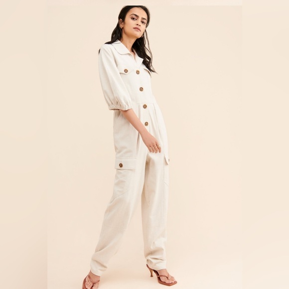 NWT Divine Heritage raglan sleeve utility jumpsuit Free People $465 retail - Picture 1 of 7